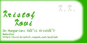 kristof kovi business card